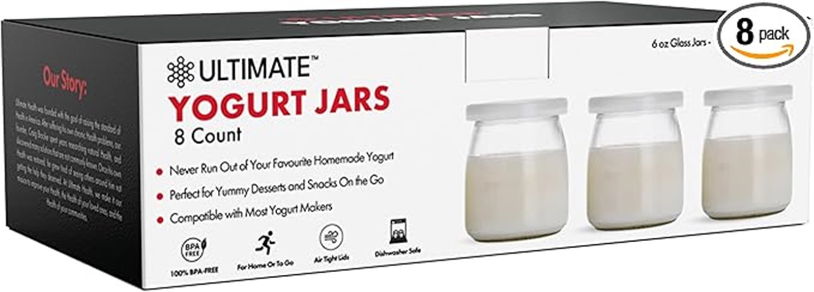 eight pack yogurt storage jars