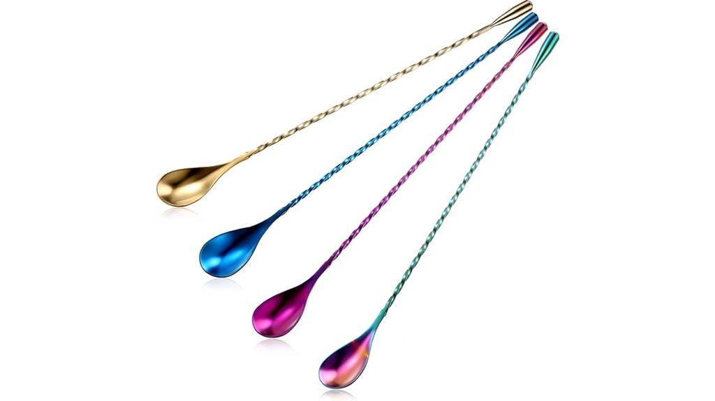 elegant spiral cocktail spoons