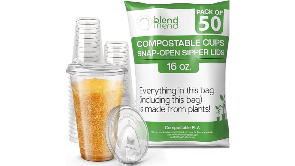 fifty 16oz compostable cups