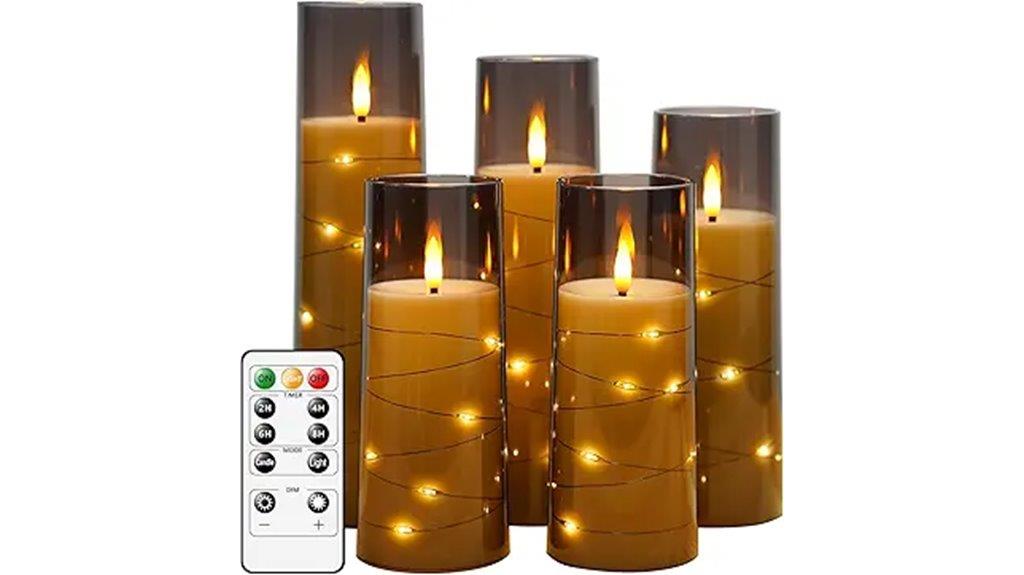 five led candles with timer