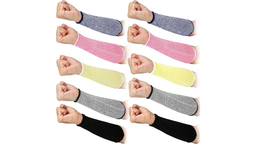 five pairs cut resistant sleeves