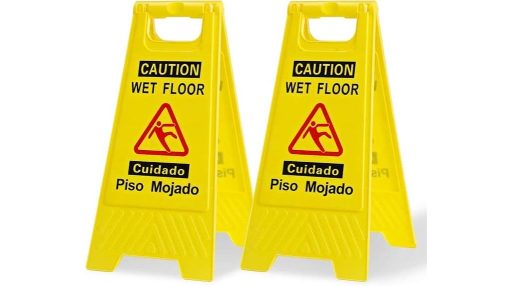 foldable bilingual warning signs