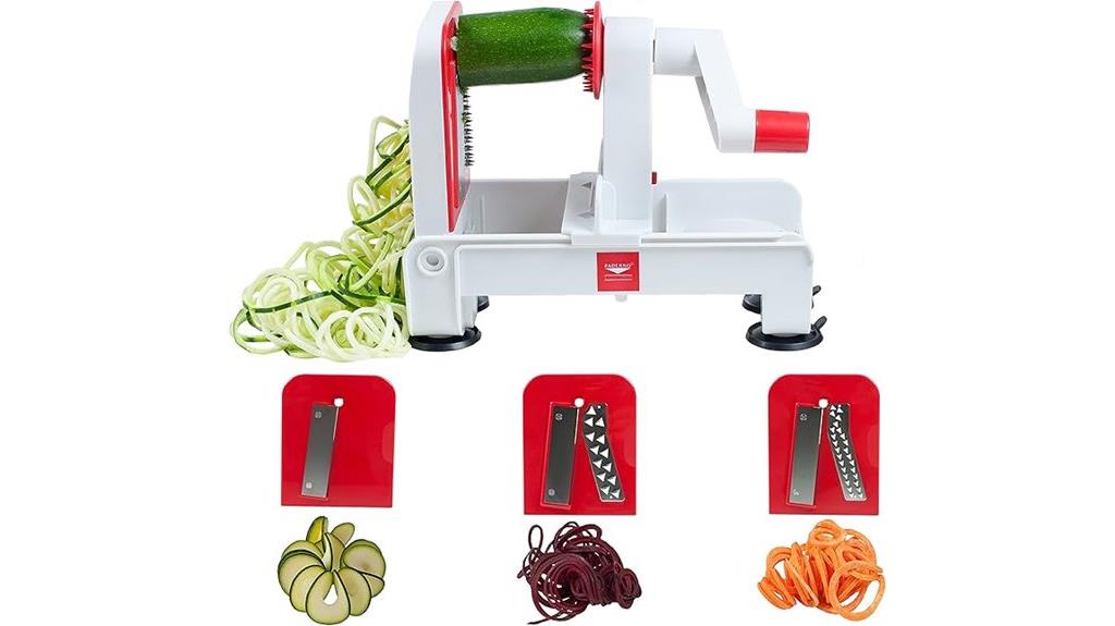 folding vegetable spiralizer slicer