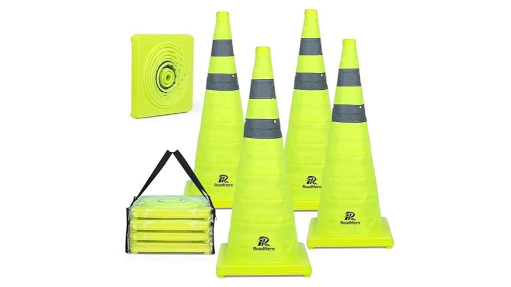 four pack collapsible traffic cones