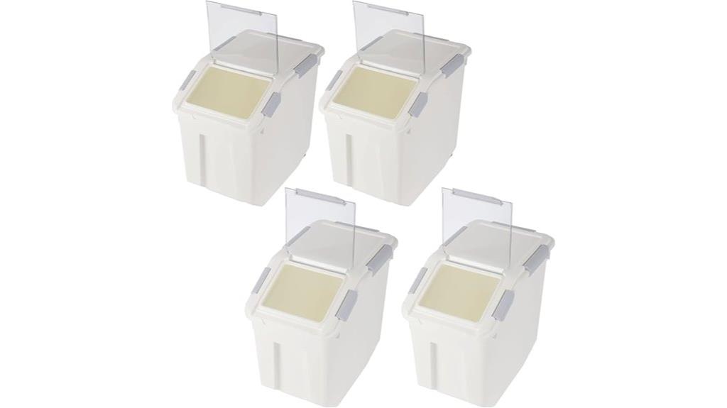four wheel locking storage bins