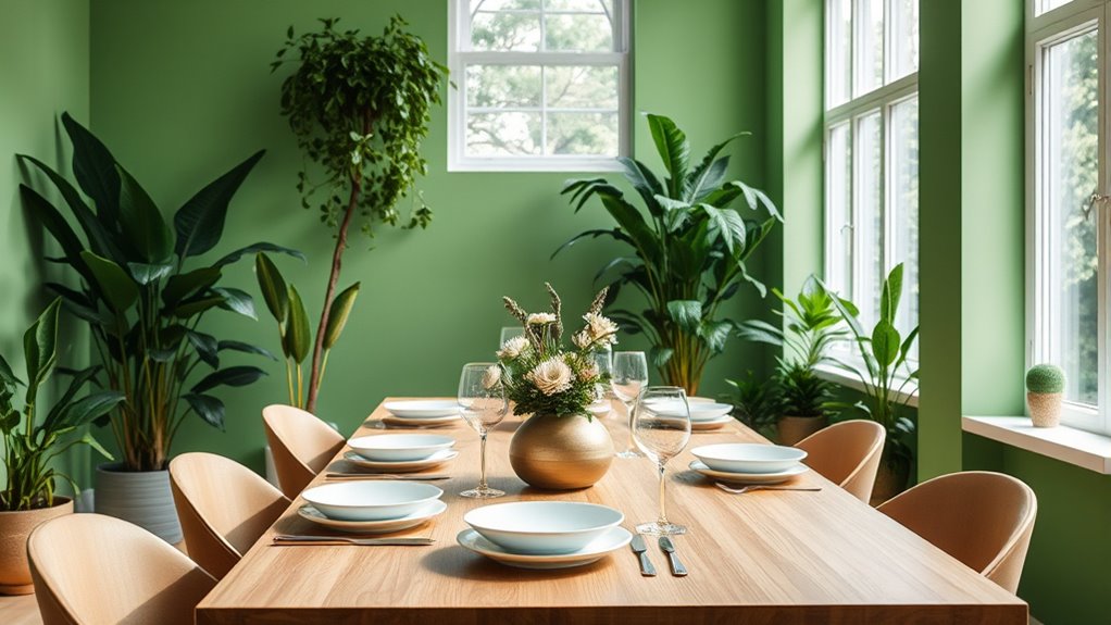 green promotes calm and freshness