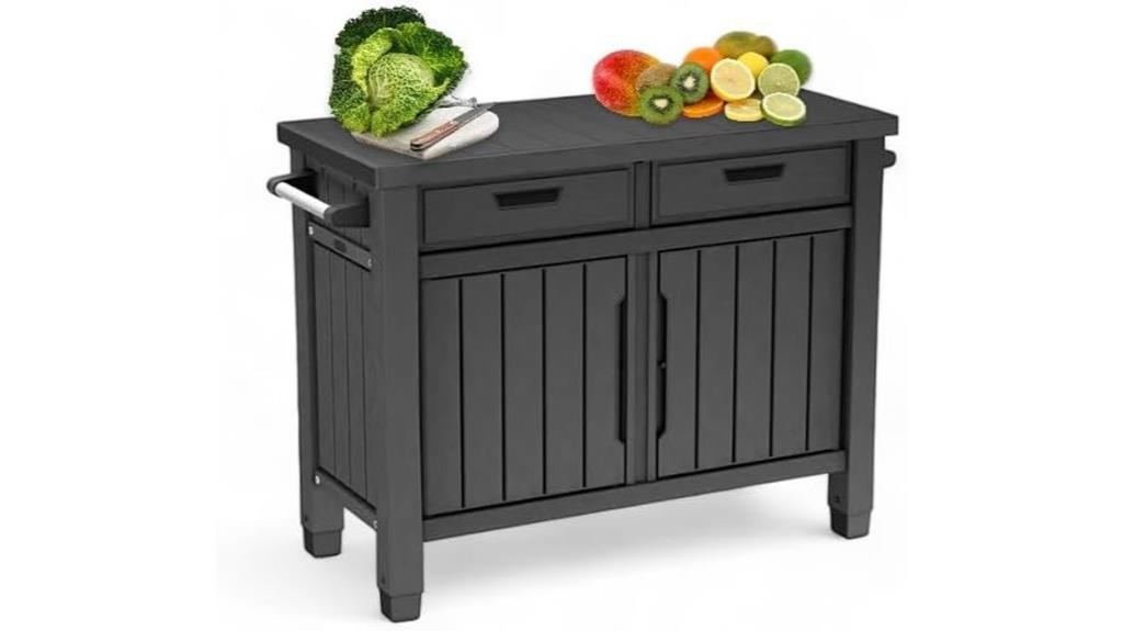 grill table with storage