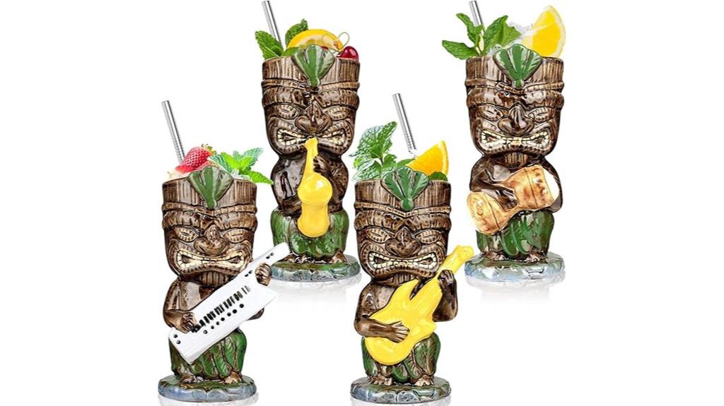 hawaiian tiki mug set