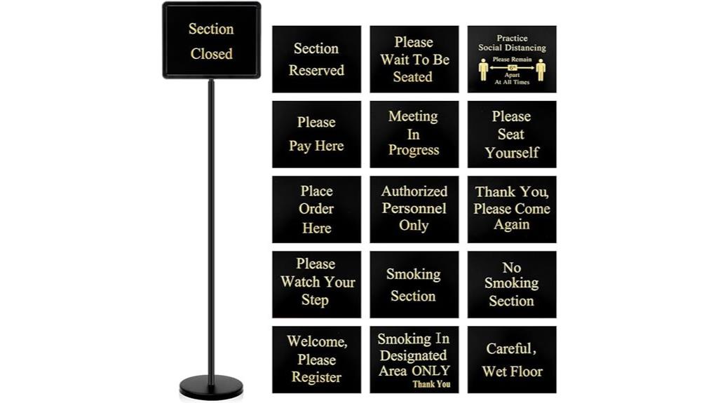 hostess sign with stand