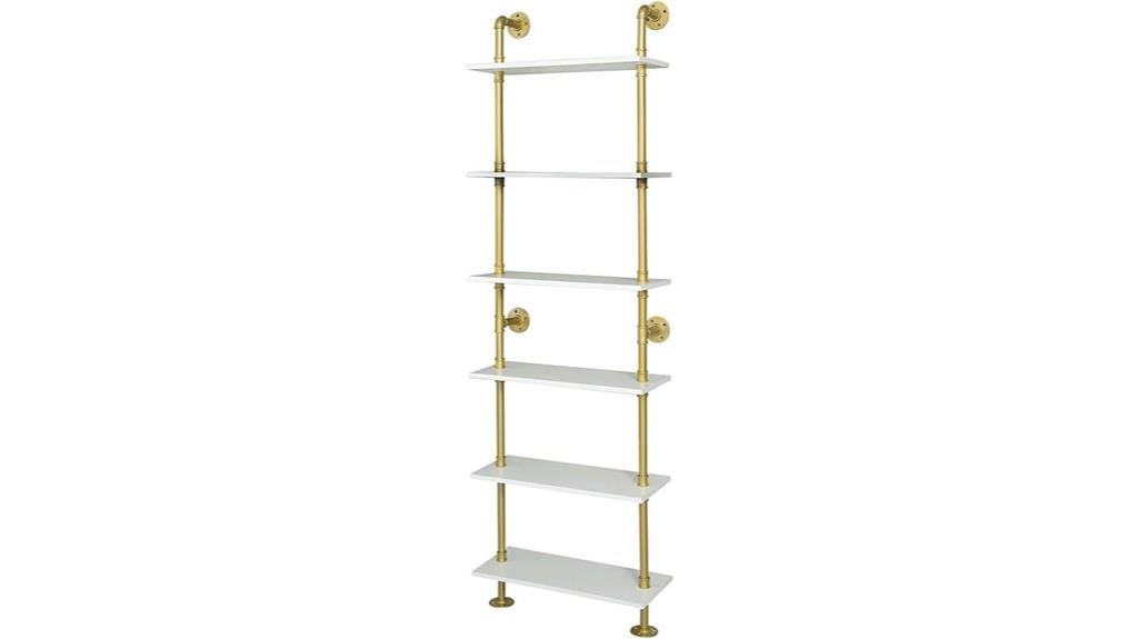 industrial gold wall shelf