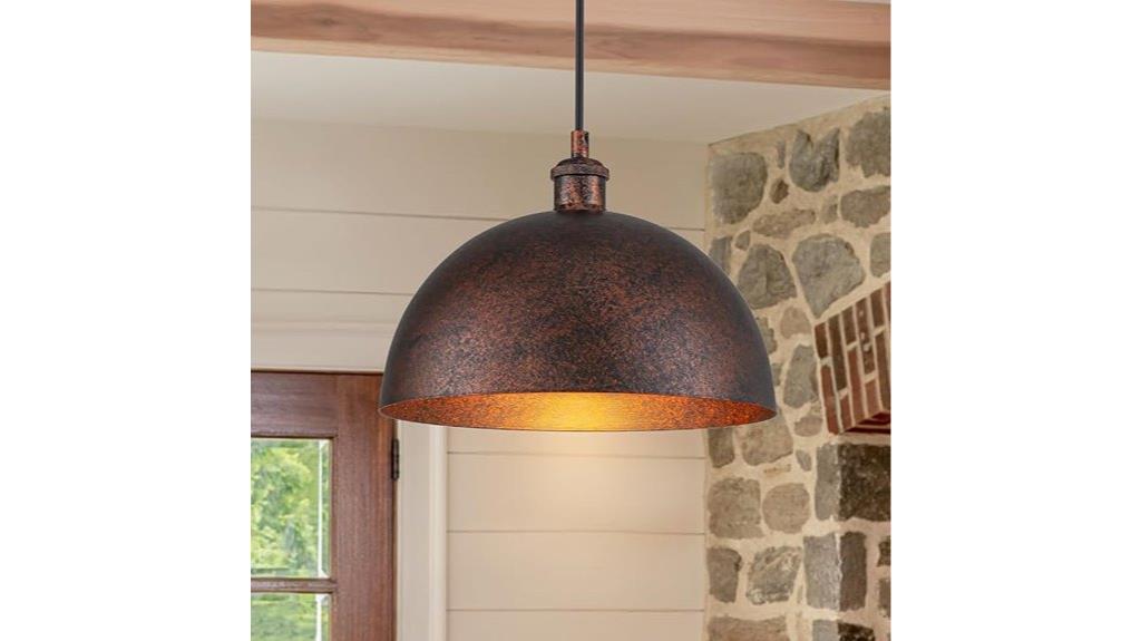 industrial metal dome pendant