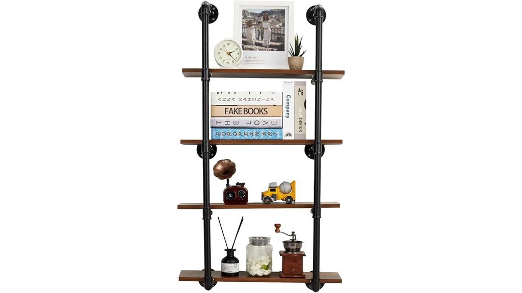 industrial metal pipe shelves