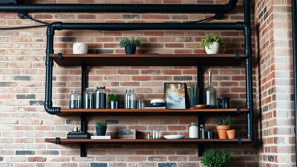 industrial pipe shelving ideas