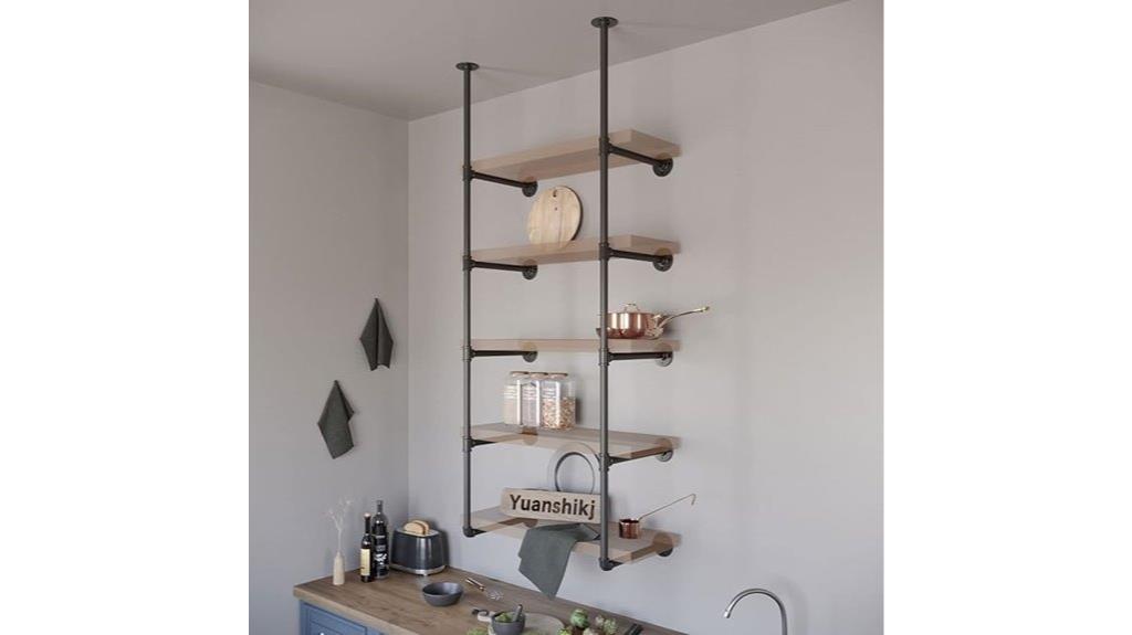 industrial pipe wall shelves