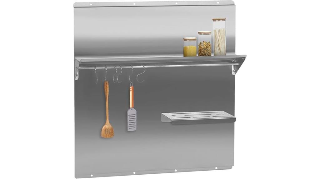 kitchen backsplash with shelf