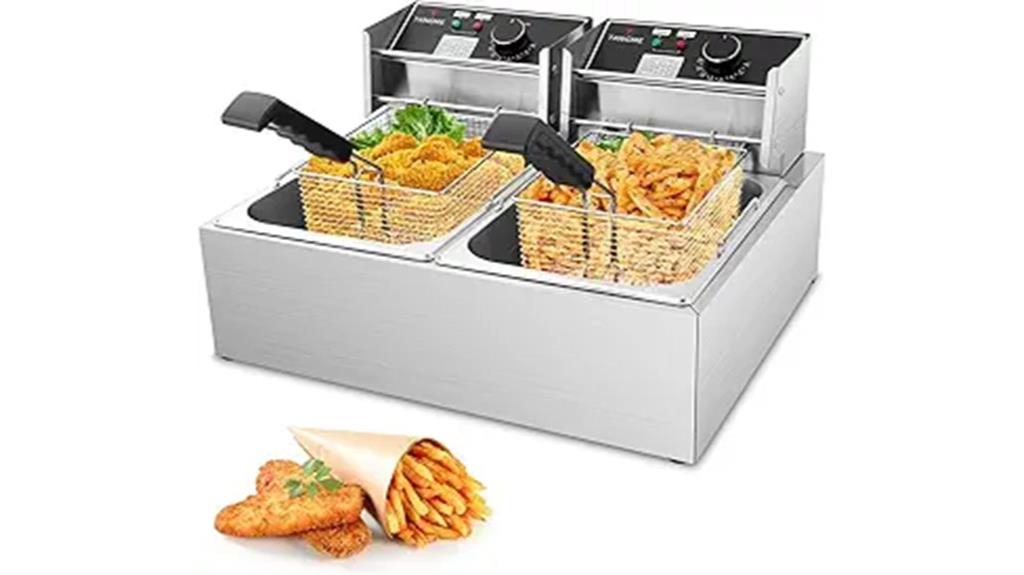 large capacity dual basket fryer