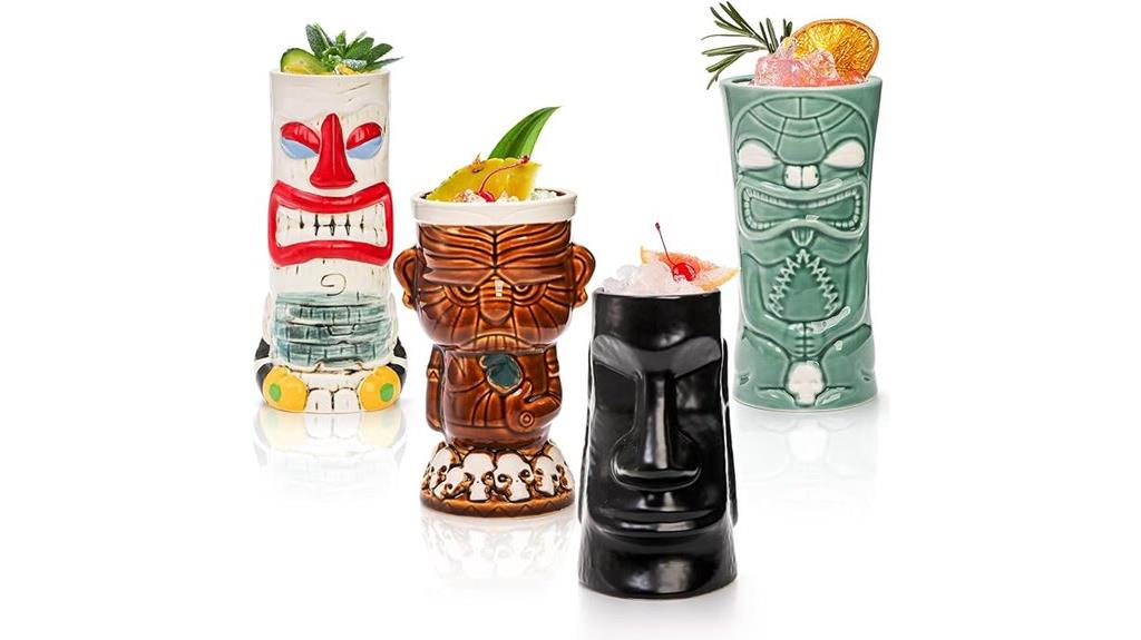 large ceramic tiki mugs