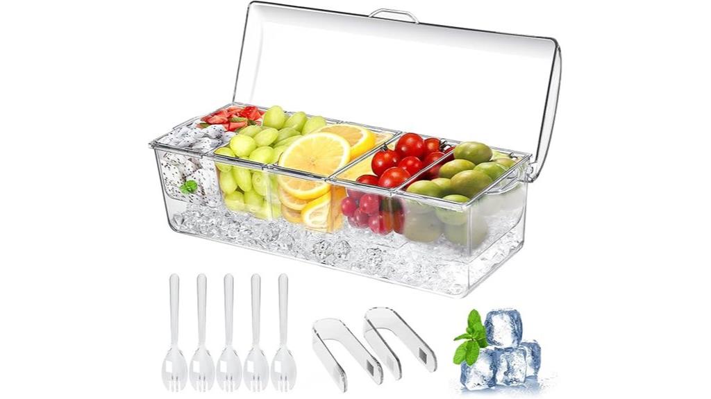 large ice cooled condiment caddy