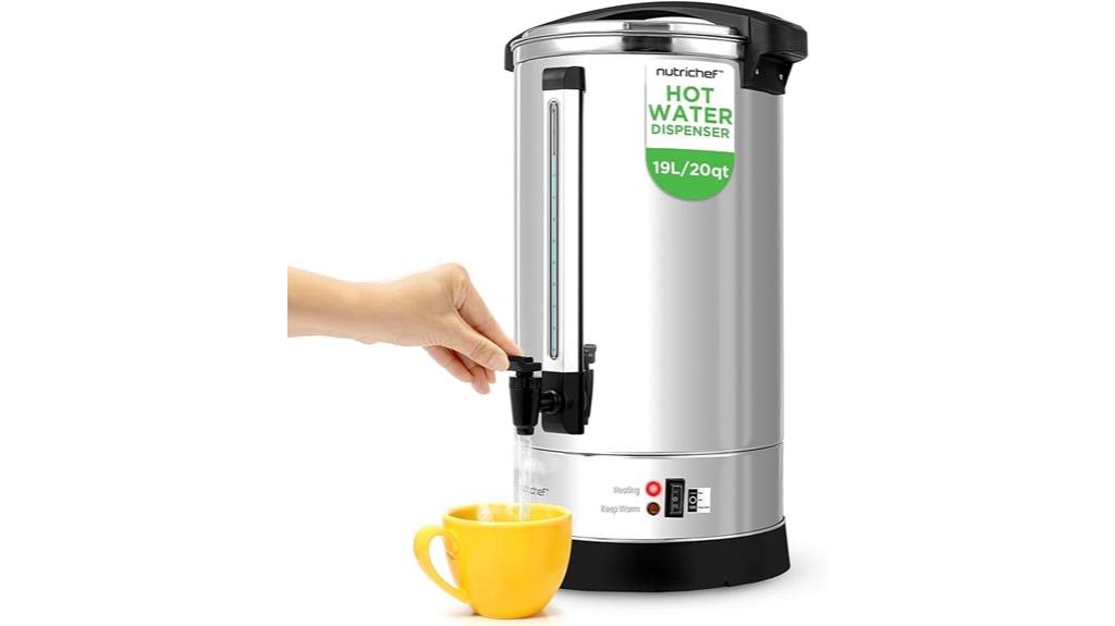 large silver water dispenser
