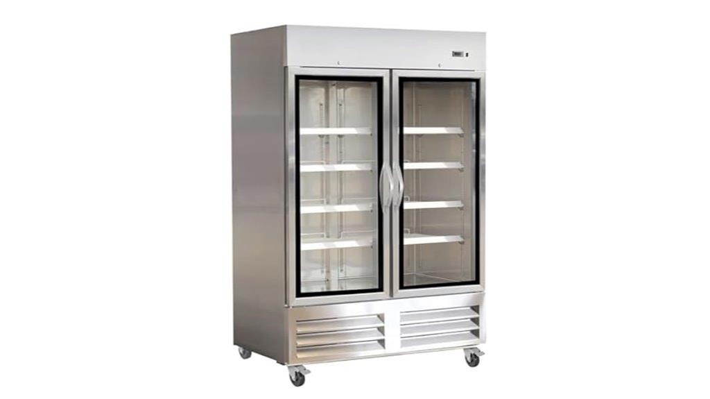 large stainless glass fridge