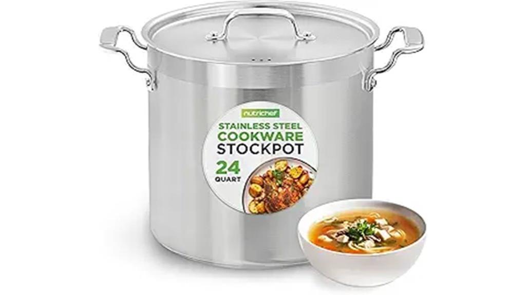 large stainless steel stock pot