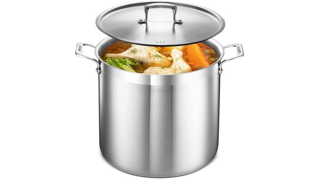 large stainless steel stockpot