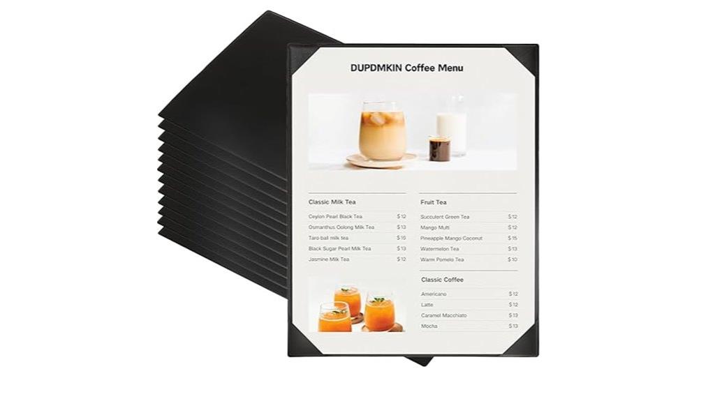 leather menu book pack