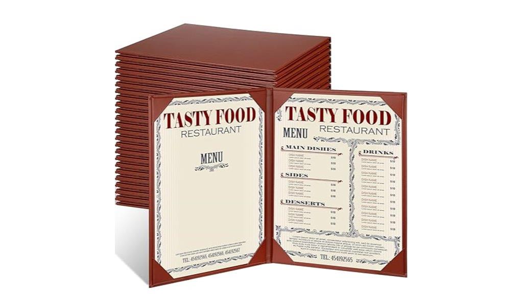 leather menu covers set