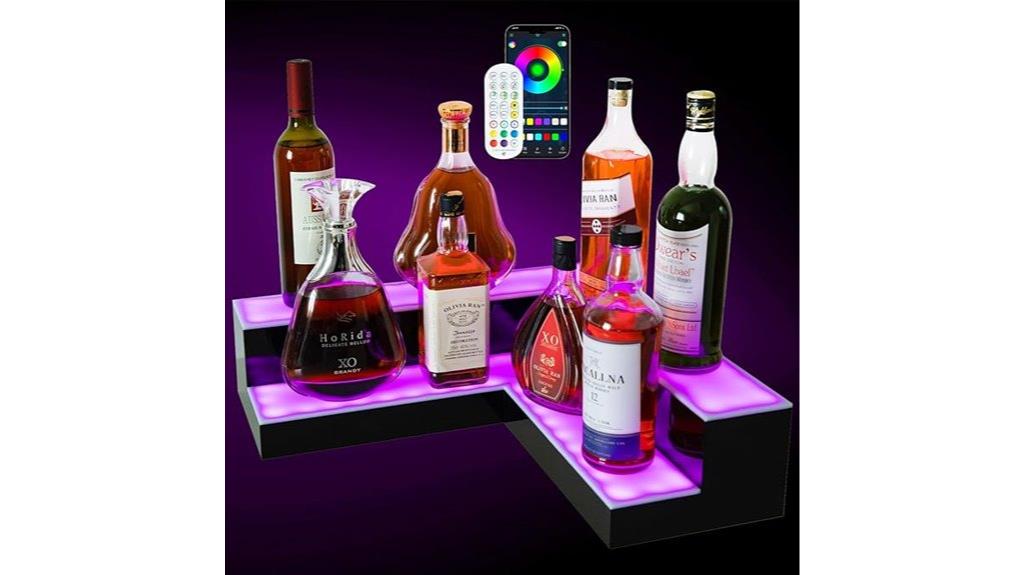 led lit liquor display shelf