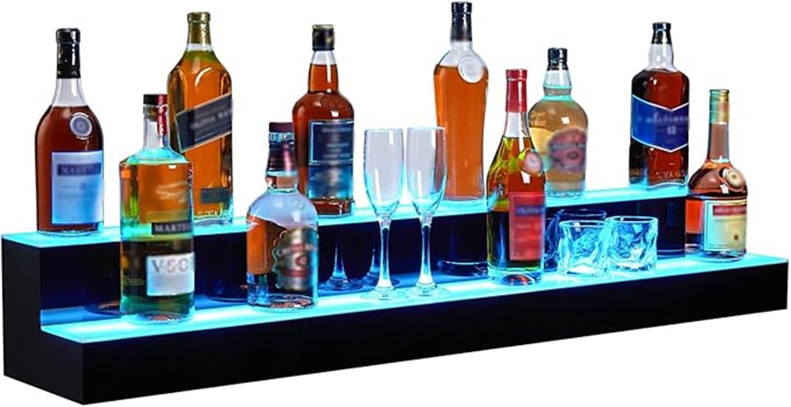 led wine shelf control