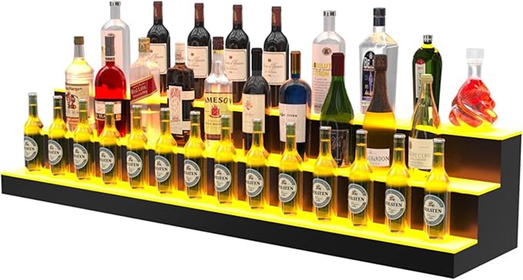 lighted acrylic liquor shelf