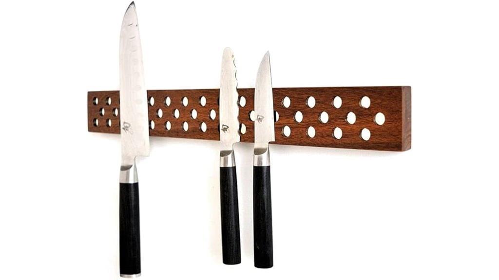 magnetic wooden knife strip
