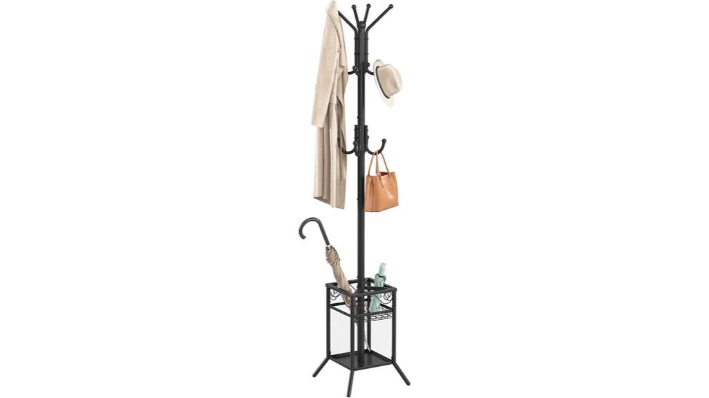 metal coat rack with umbrella