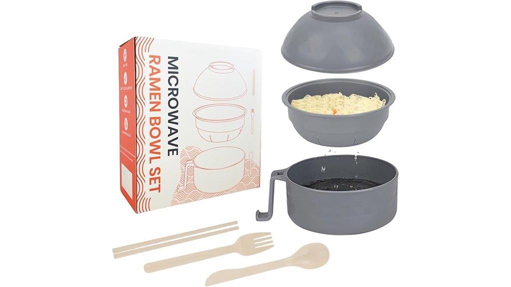 microwave ramen with utensils