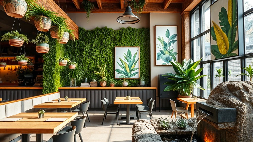 natural decor enhances ambiance