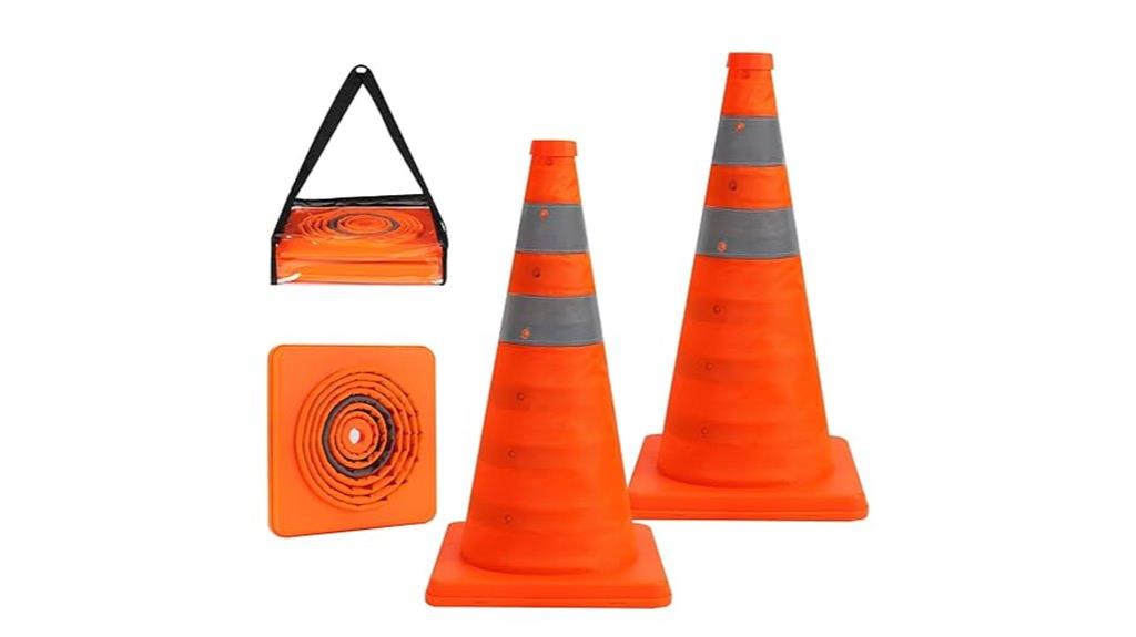 orange collapsible safety cones