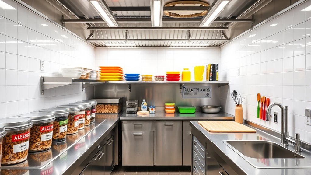 organized kitchen allergen zones