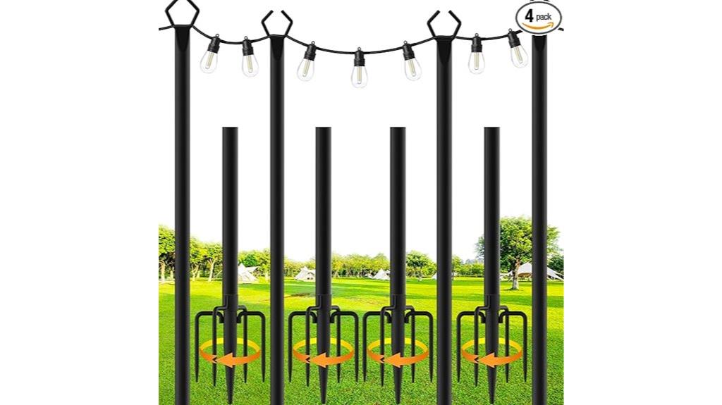 outdoor string light pole set
