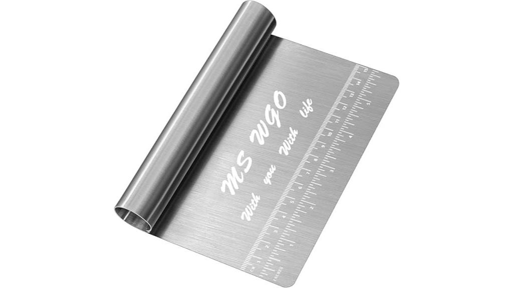 pastry scraper with measurements