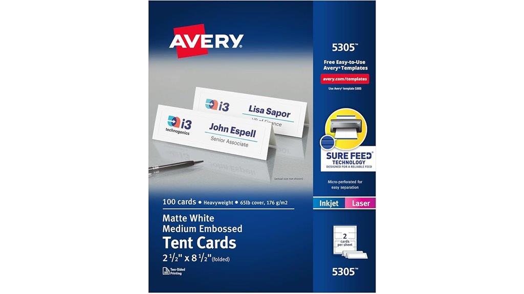 printable tent cards with sure feed
