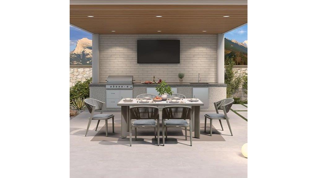 purple leaf 7 piece outdoor dining