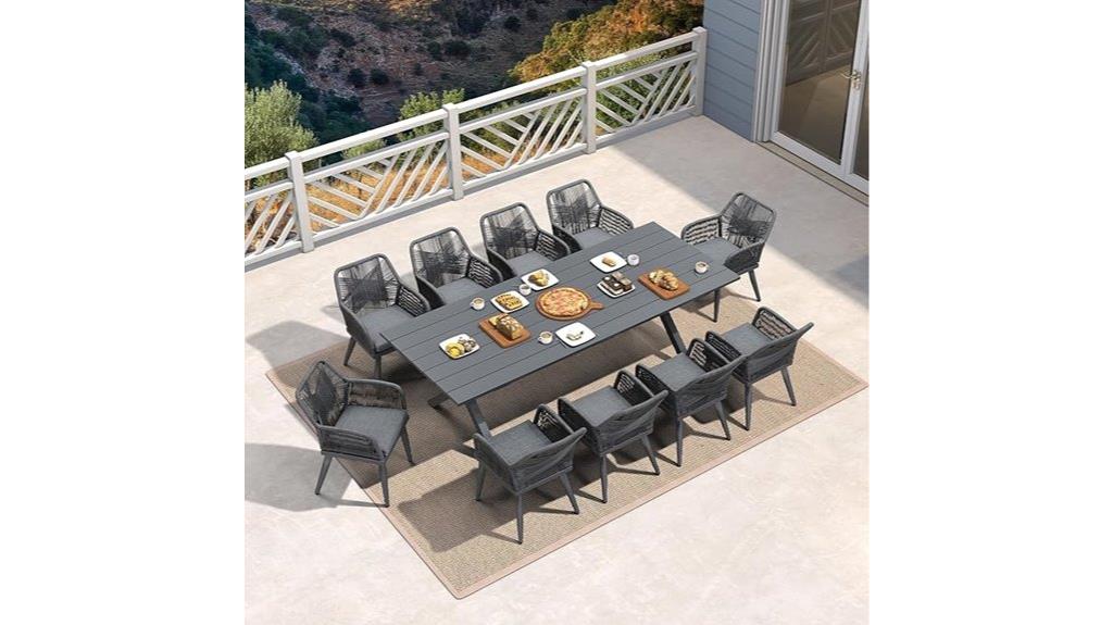purple leaf outdoor dining set