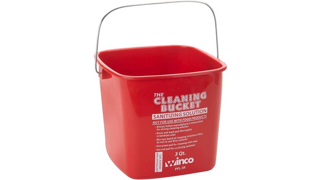 red 3 quart cleaning bucket