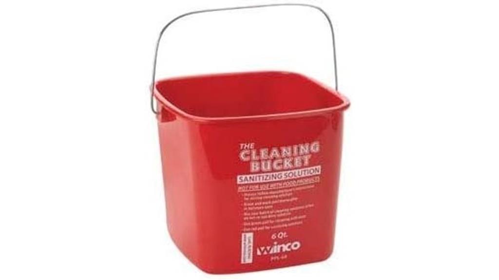 red 6 quart cleaning bucket