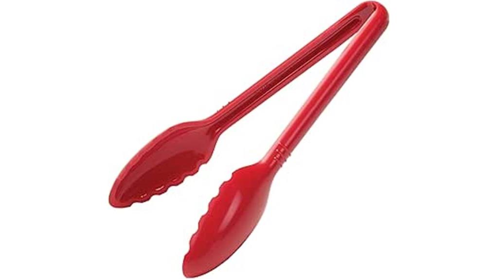 red commercial serving tongs