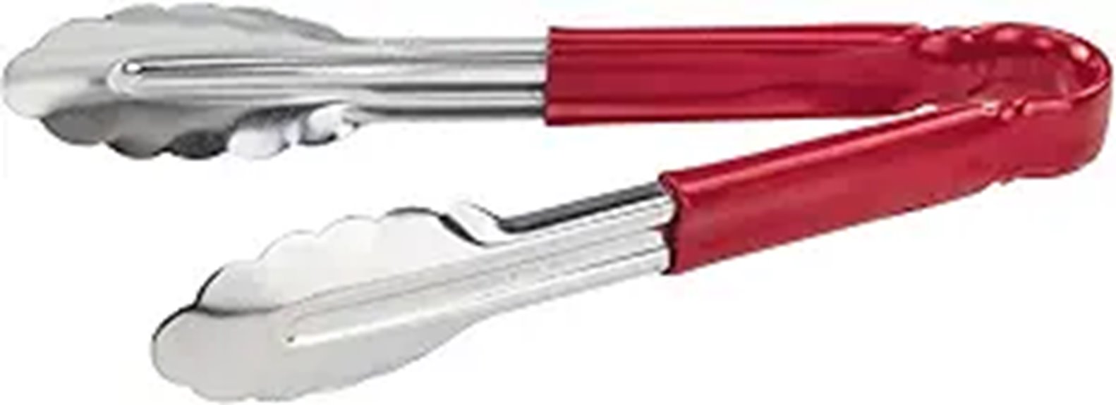 red plastic handle tongs