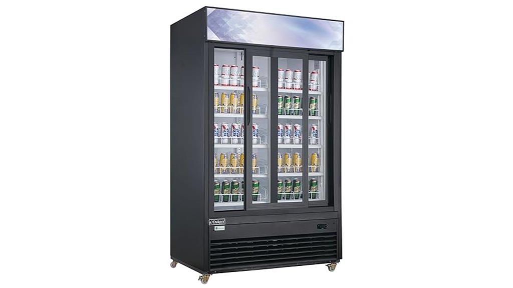 refrigerated double glass doors