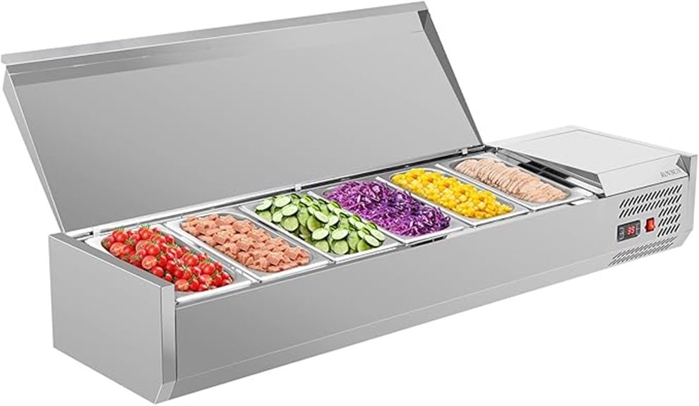 refrigerated salad bar table