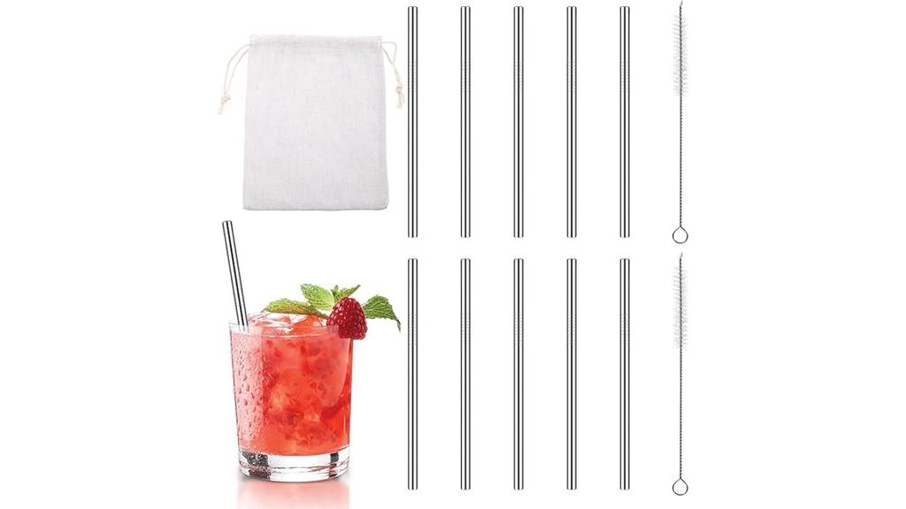 reusable metal cocktail straws