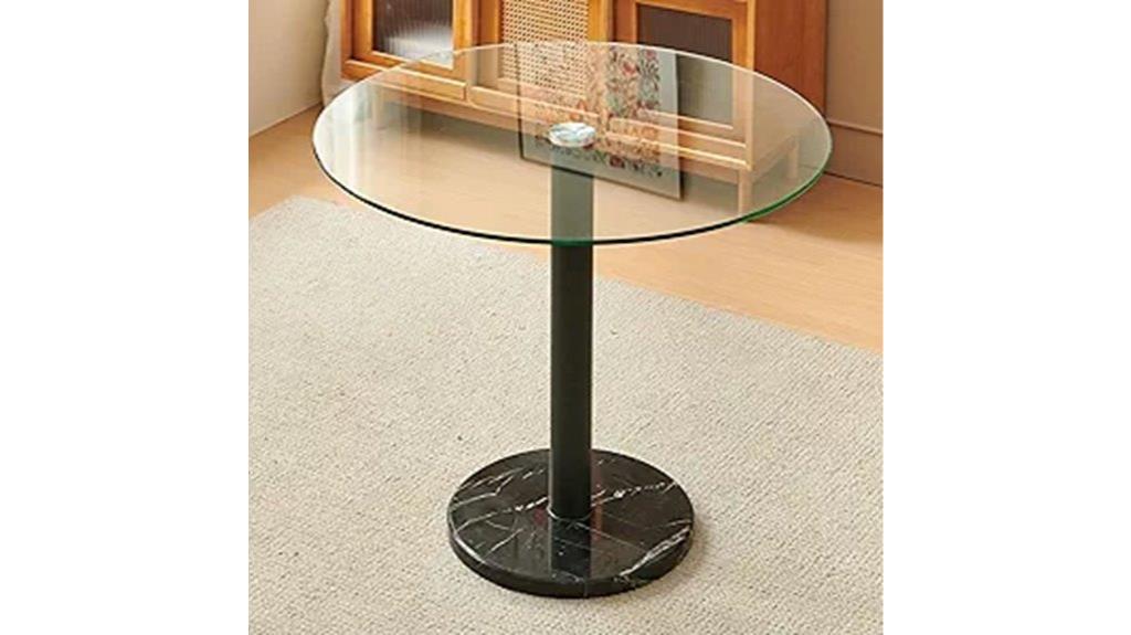 round glass dining table